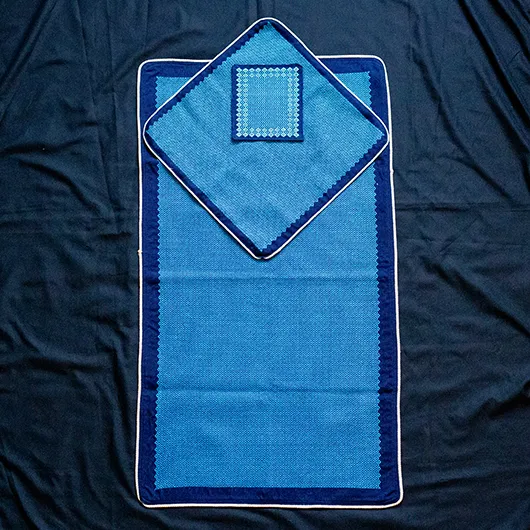 سجاده جانماز سه تکه - فیروزه ای و لاجرودی